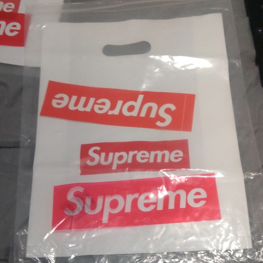 Supreme Red and White Logo Bag